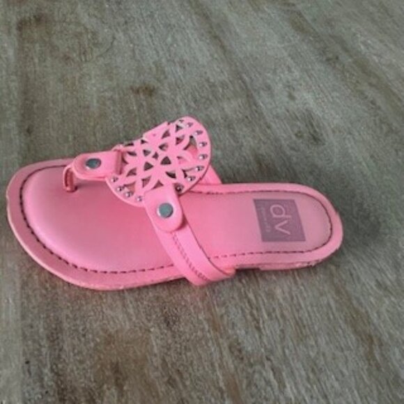 Girls DV Pink Laser-Cut Thong Sandals – Size 11 - Picture 2 of 3